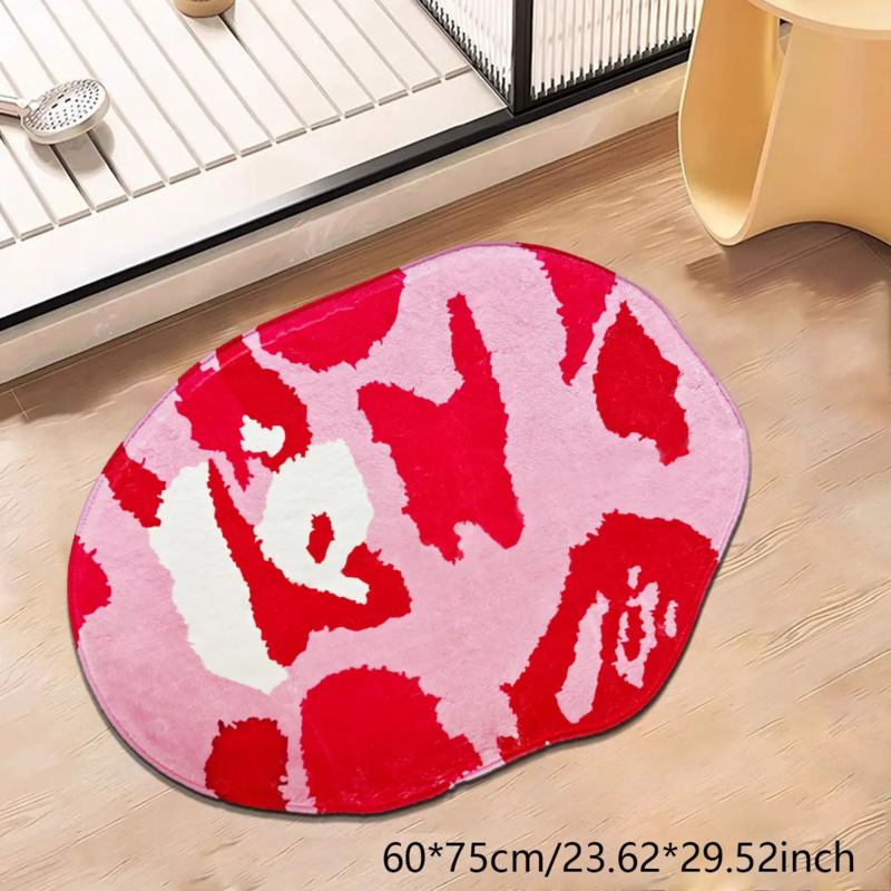 Zara Home Bathroom Rug - VIKAMA Pembe Düzensiz Banyo Zemin Matı,