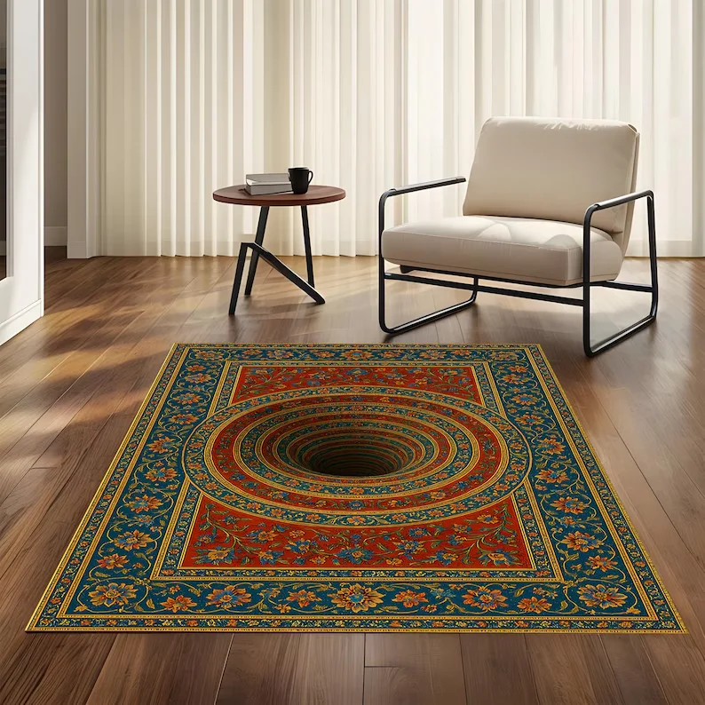 Home Bathroom Design Ideas - 3D İllüzyon Alan Kilim, Vorteks Tasarımlı