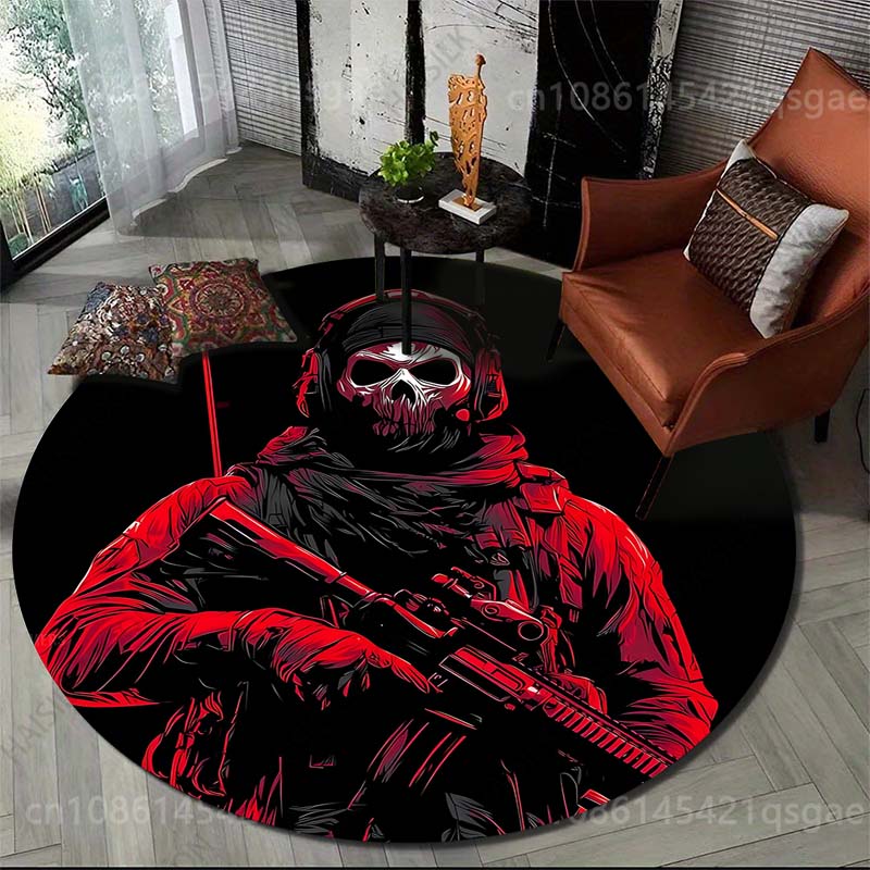 Home Bathroom Images - Çoklu Boyutlarda Kafatası Maskalı Asker Baskılı