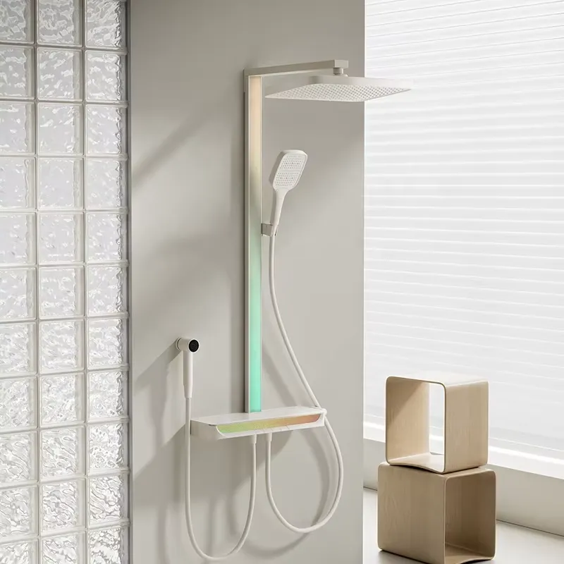 Home For Bathroom - Pirinç Dijital Şelale Duş Seti Duvara