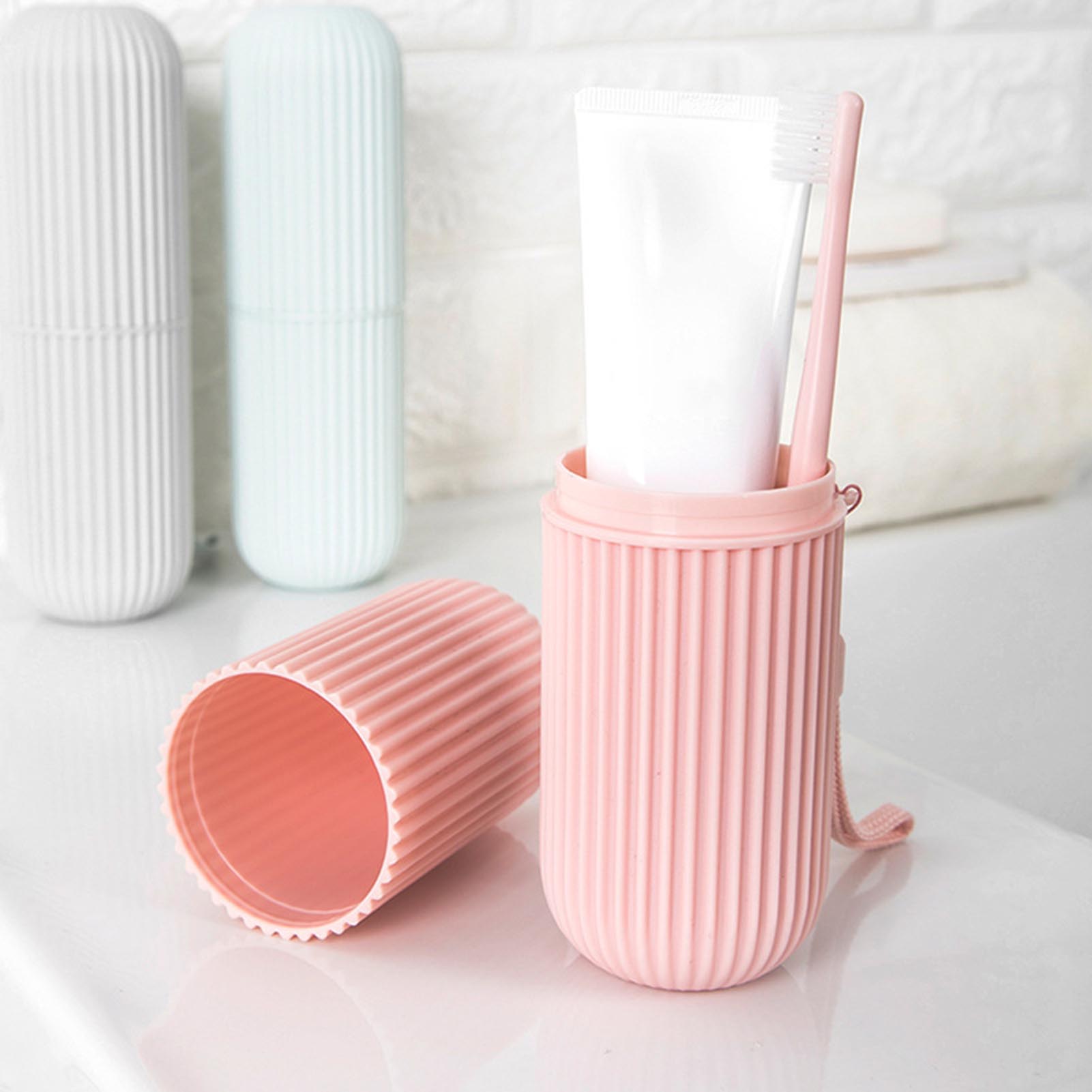 Home Goods Bathroom Storage - Pembe Boş Seyahat Taşınabilir Diş Fırçası
