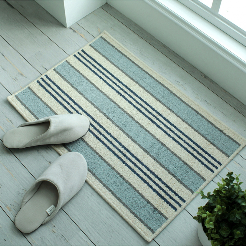 Zara Home Bathroom Rug - VIKAMA Kore Minimalist Çizgili Banyo Halısı