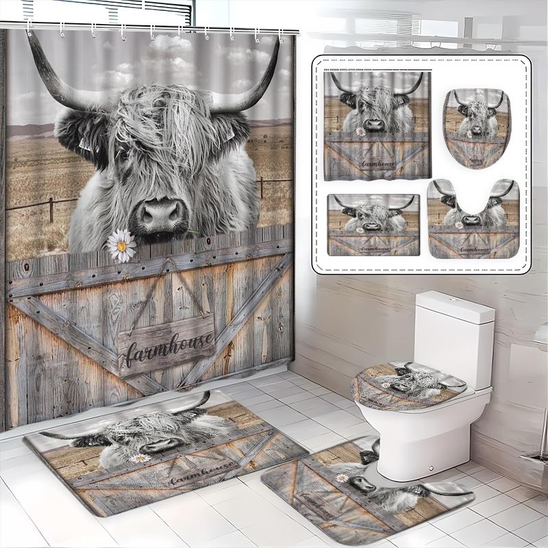 Home Bathroom With Two Toilets - 1/3/4 Adet Yaratıcı İskoç Yayla Sığırı
