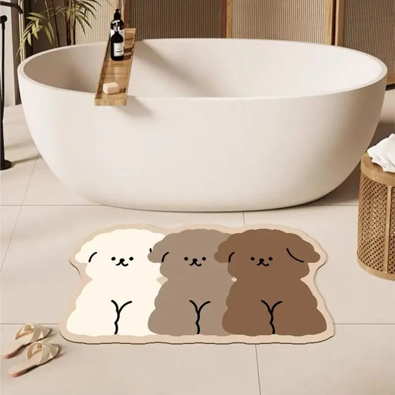 Zara Home Bathroom Rug - VIKAMA sevimli köpek şekilli banyo halısı,