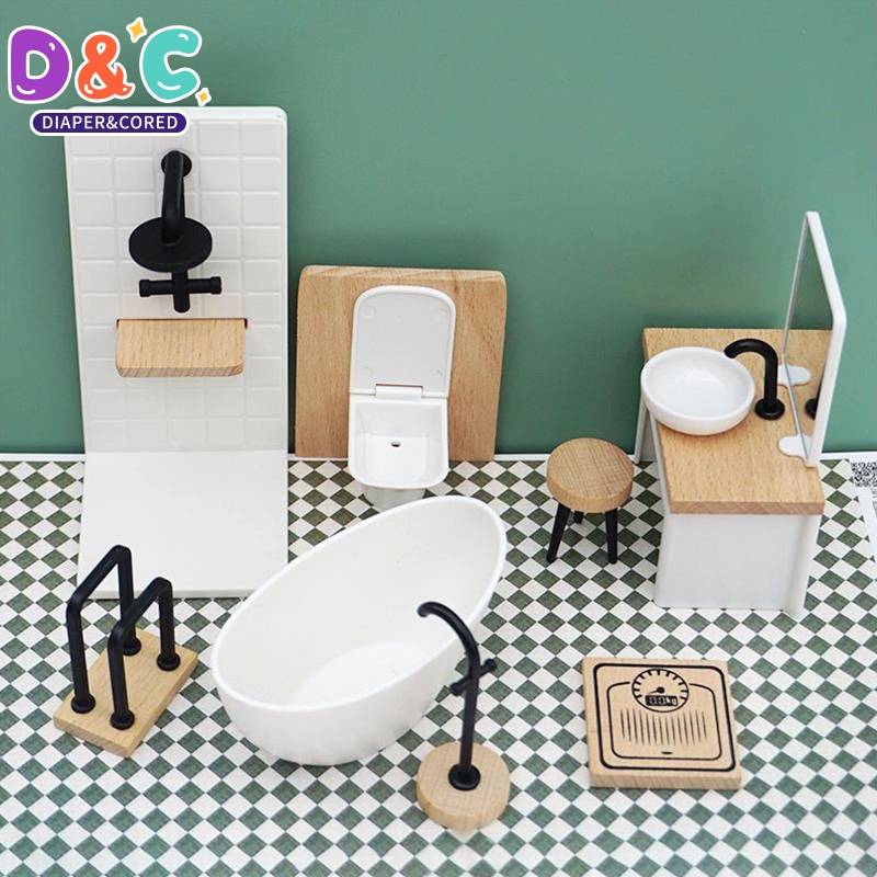 Home Bathroom Renovation - 1:6/1:12 Evcilik Minyatür Banyo Seti Duş