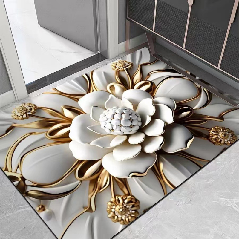 Zara Home Bathroom Rug - VIKAMA Light Lüks Lotus Banyo Halısı,