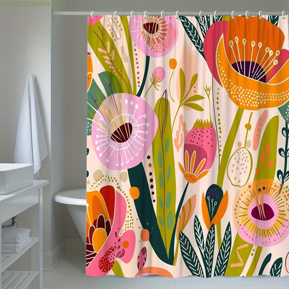 Canlı Çiçek Desenli Duş Perdes - Home Bathroom Design Ideas incelemesi ve fiyatı