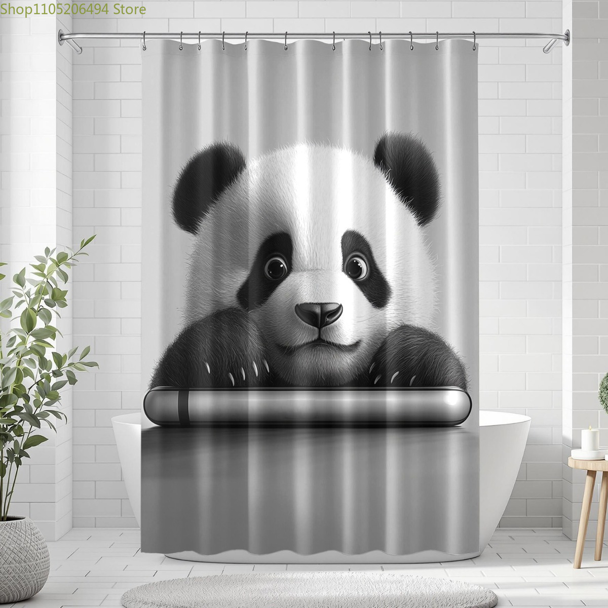 Sevimli Panda Ayı Duş Perdesi, - Home Bathroom Design Ideas incelemesi ve fiyatı