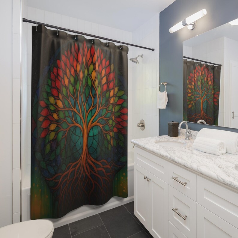 Bohem Yaşam Ağacı Duş Perdesi, - Home Bathroom Design Ideas incelemesi ve fiyatı