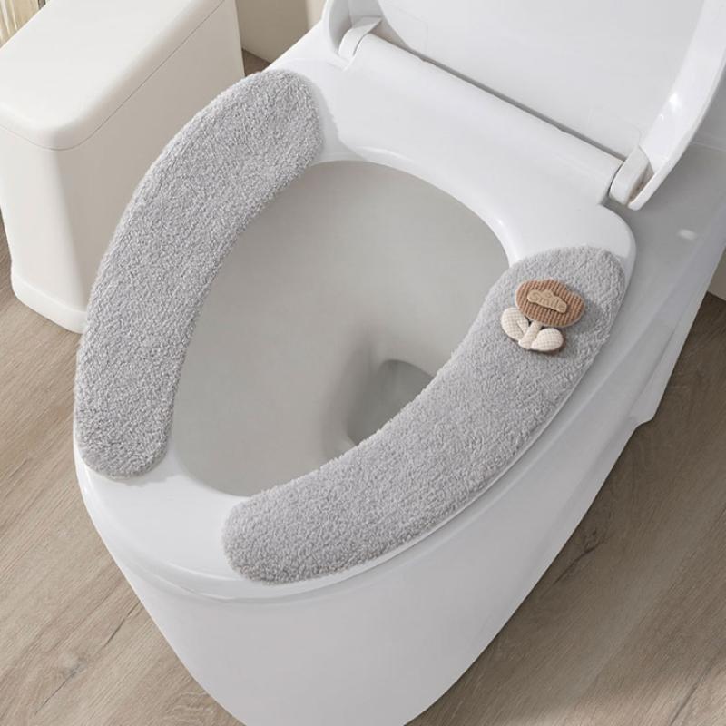 1 çift kış peluş klozet kapağı - Home Bathroom With Two Toilets incelemesi ve fiyatı