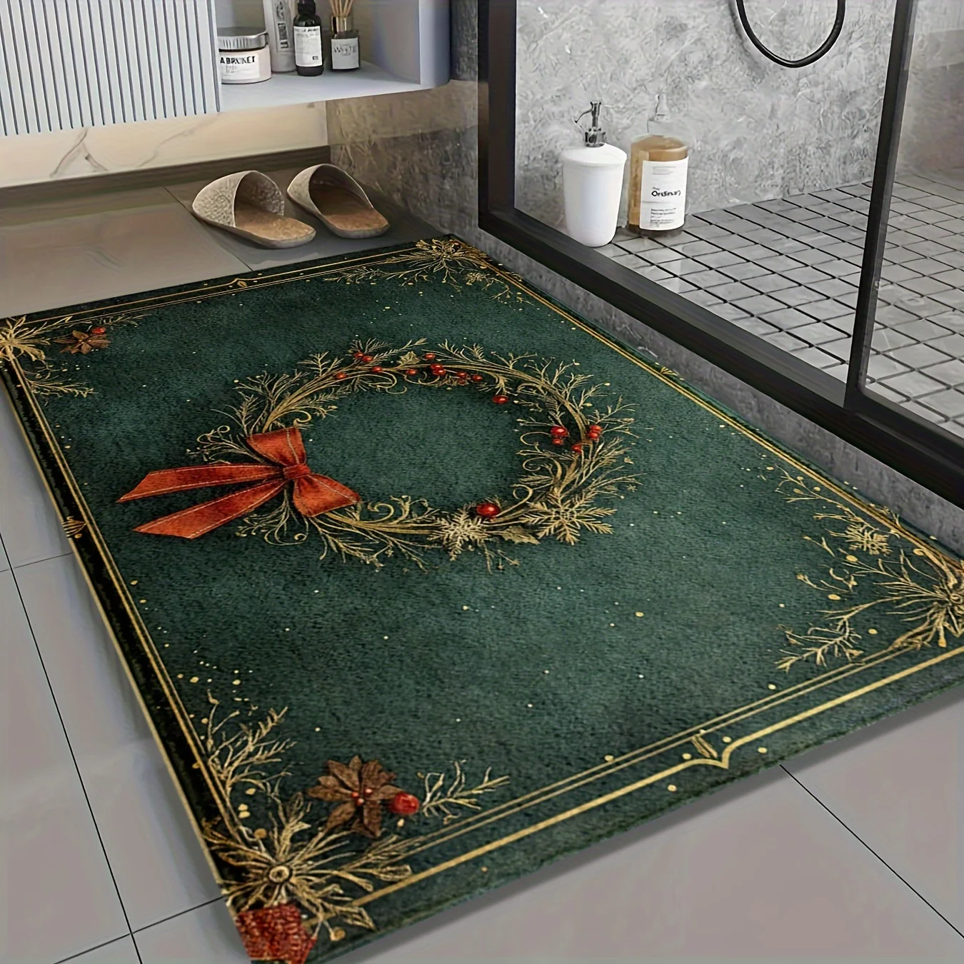 Noel Çelenk Baskılı Flanel Ban - Home Bathroom Design Ideas incelemesi ve fiyatı