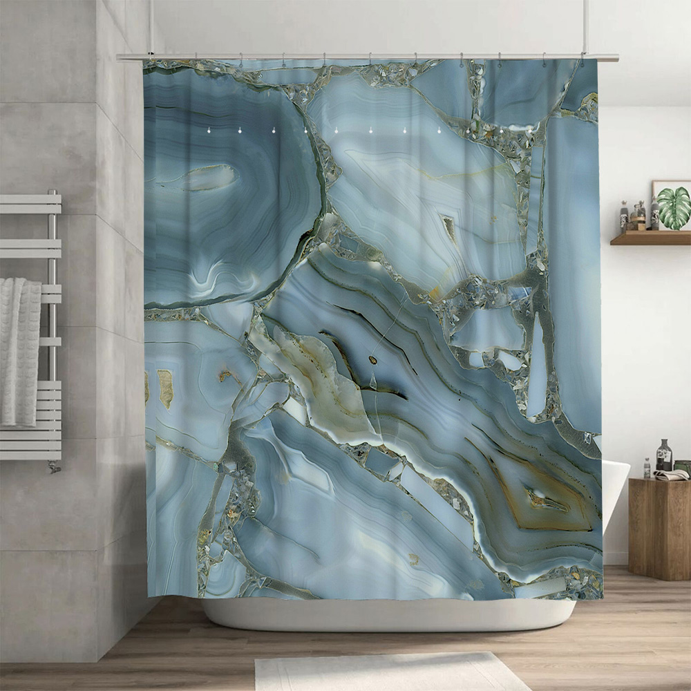 Mavi Mermer Duş Perdesi Su Geç - Home Bathroom Images incelemesi ve fiyatı