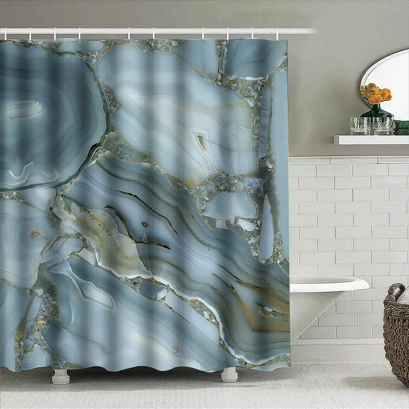 Mavi Mermer Duş Perdesi Su Geç - Home Bathroom Images incelemesi ve fiyatı