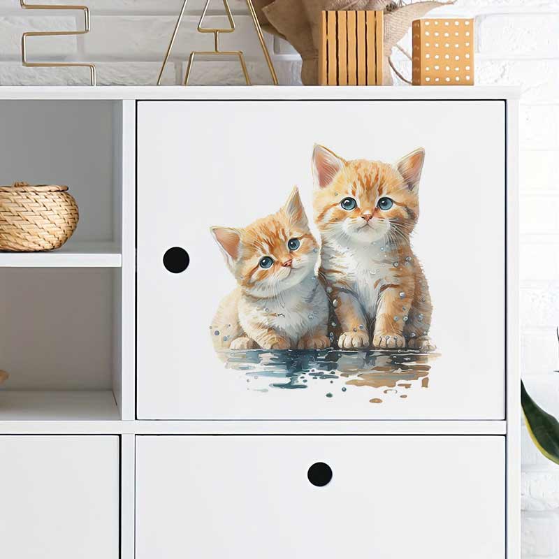 İki Sevimli Kedi Duvar Sticker - Home Bathroom With Two Toilets incelemesi ve fiyatı