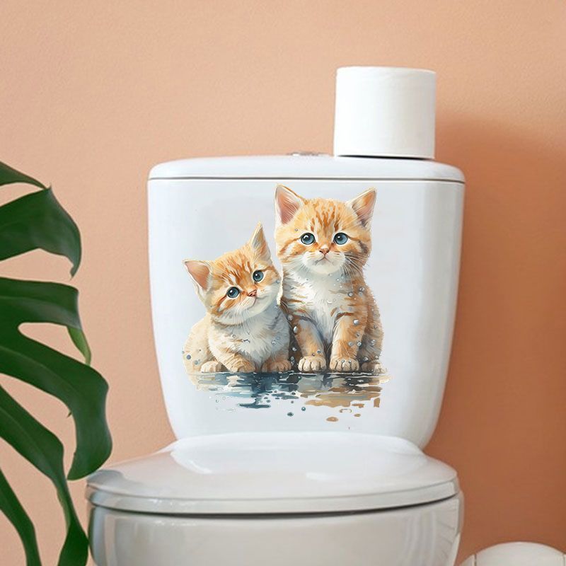 İki Sevimli Kedi Duvar Sticker - Home Bathroom With Two Toilets incelemesi ve fiyatı