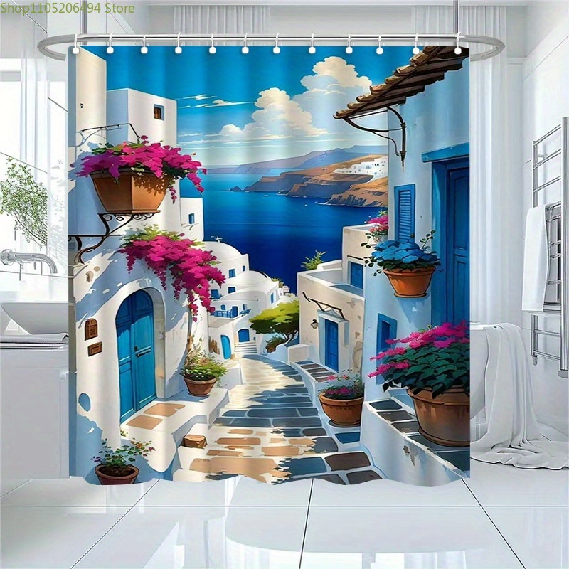 Santorini Yunan Adası Duş Perd - Home Bathroom Design Ideas incelemesi ve fiyatı